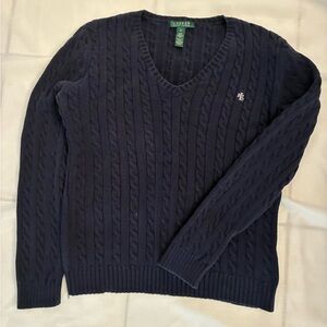 Lauren Ralph Lauren Navy Cable Knit Sweater